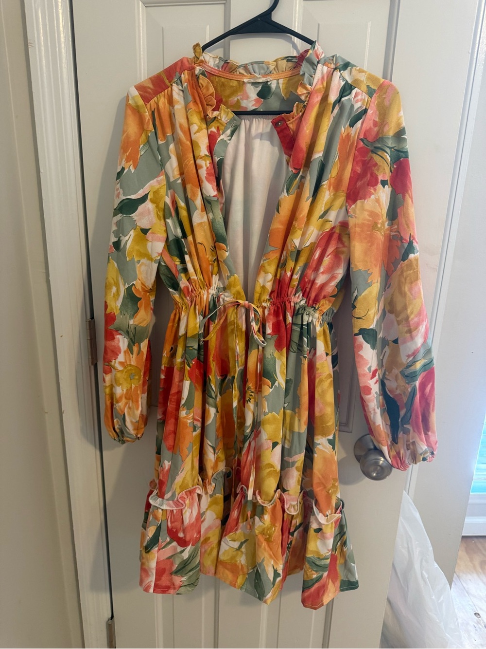 JODIFL Orange and Yellow Floral Dress - S